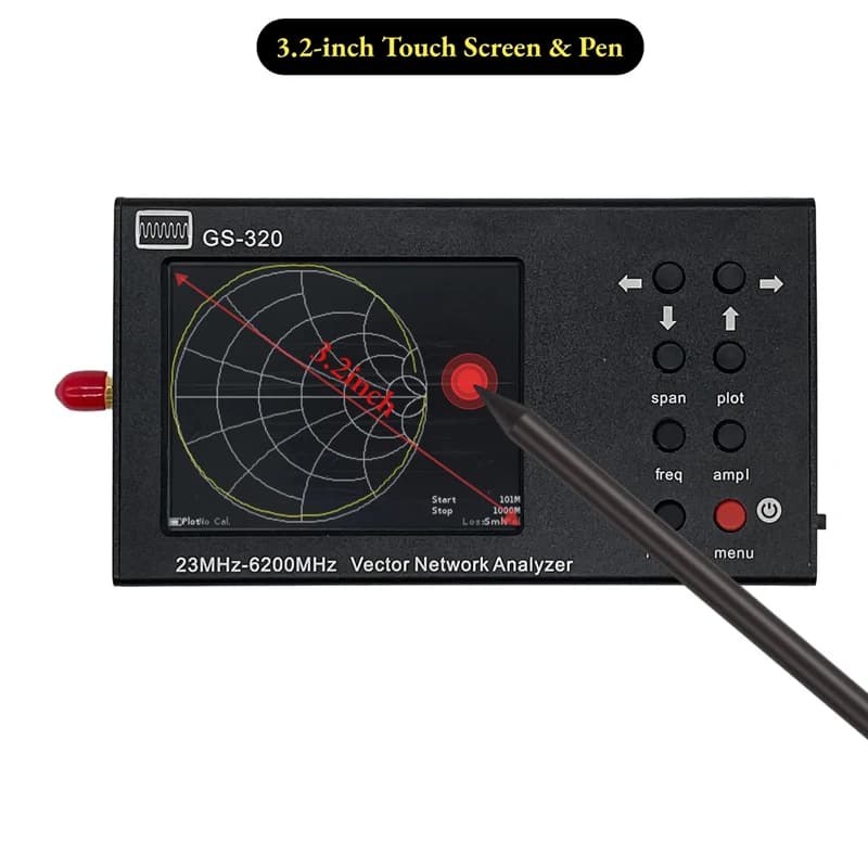 GS-320 Analizzatore di rete vettoriale portatile VNA Bluetooth/WiFi/5.8G Antenna Cavo di prova Posizione guasto Grafico Smith