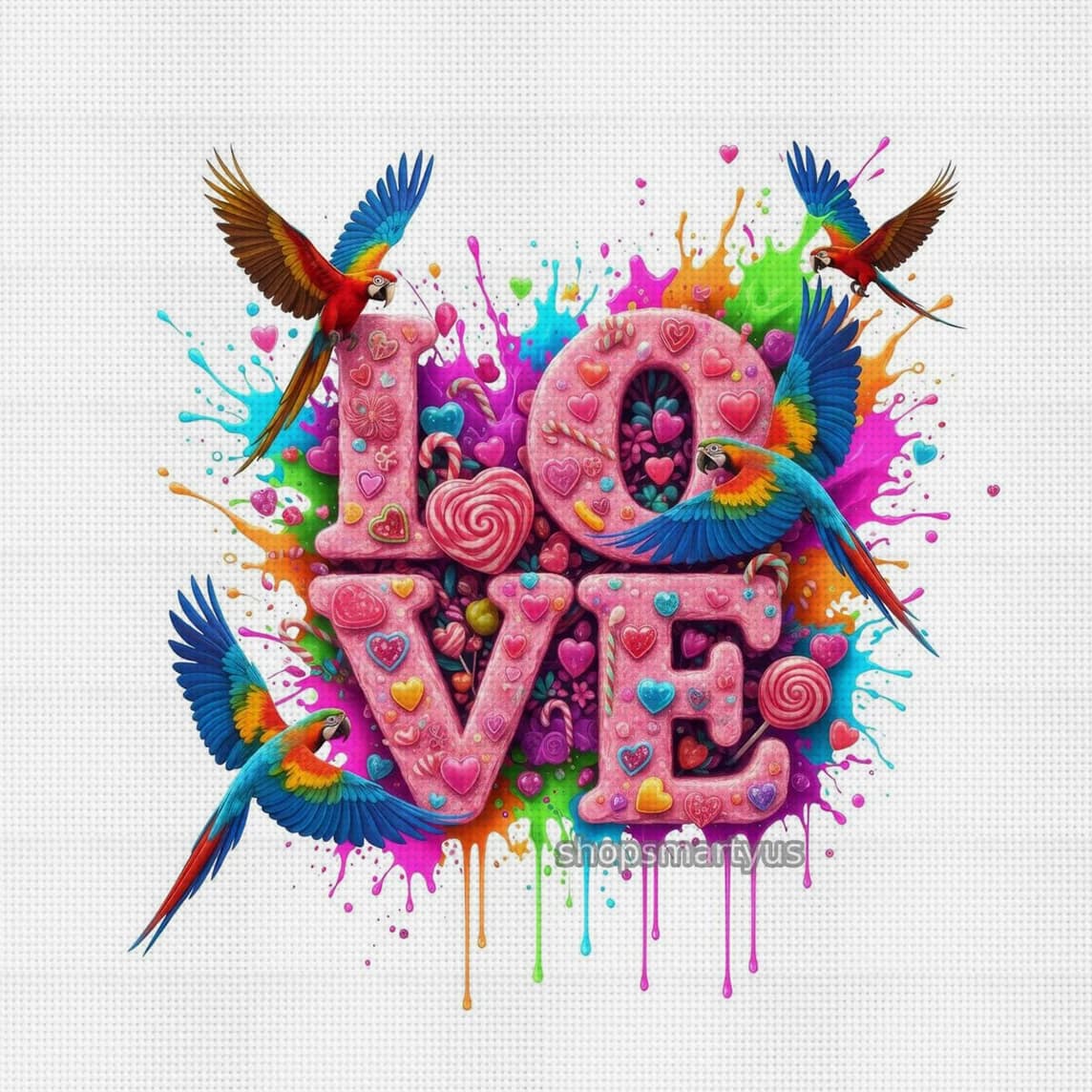 Kit Punto Croce 'Piume d'Amore' Fai-da-Te, Ricamo 11CT, Decorazione Murale, Regalo Artigianale, Materiale Senza Cornice, Semi-Finito 36×36cm