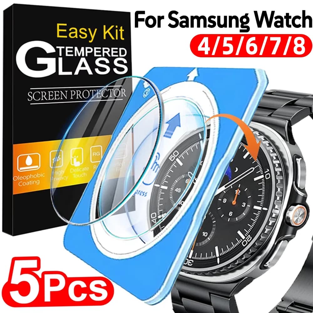 5/1 pezzi in vetro temperato per Samsung Galaxy Watch 8/7/6/5/4 40mm 44mm 45mm 46mm 47mm 42mm 43mm protezione schermo HD pellicola protettiva