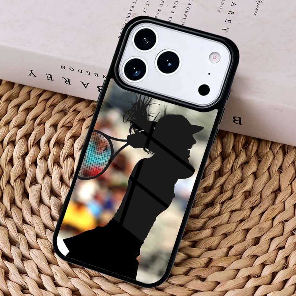 Cover per telefono con motivo racchetta e palla da tennis per caricabatterie wireless MagSafe per iPhone 17 Pro Max 16 14 13 12 11 15 Air