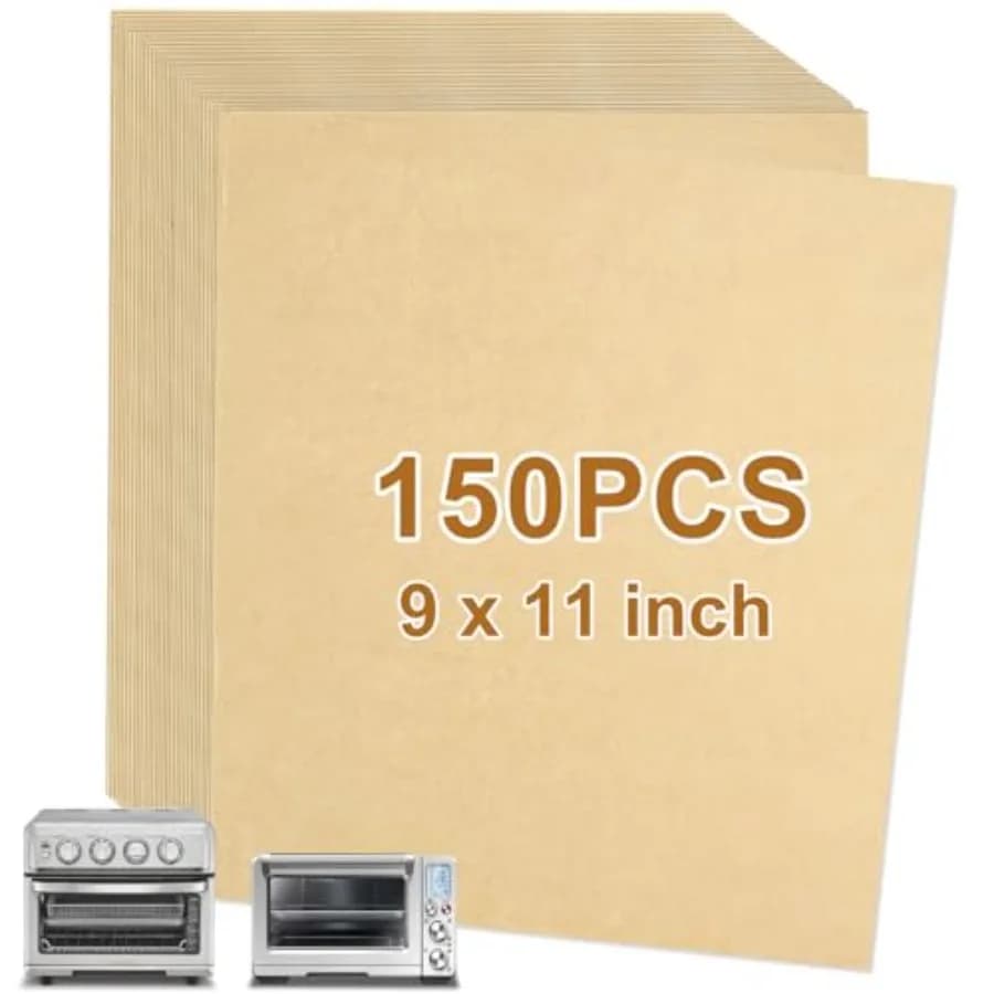 9x11 Inch 150PCS Air Fryer Disposable Liners, Unbleached Parchment Paper Rectangular for Cuisinart Air Fryer Toaster Oven Bakin