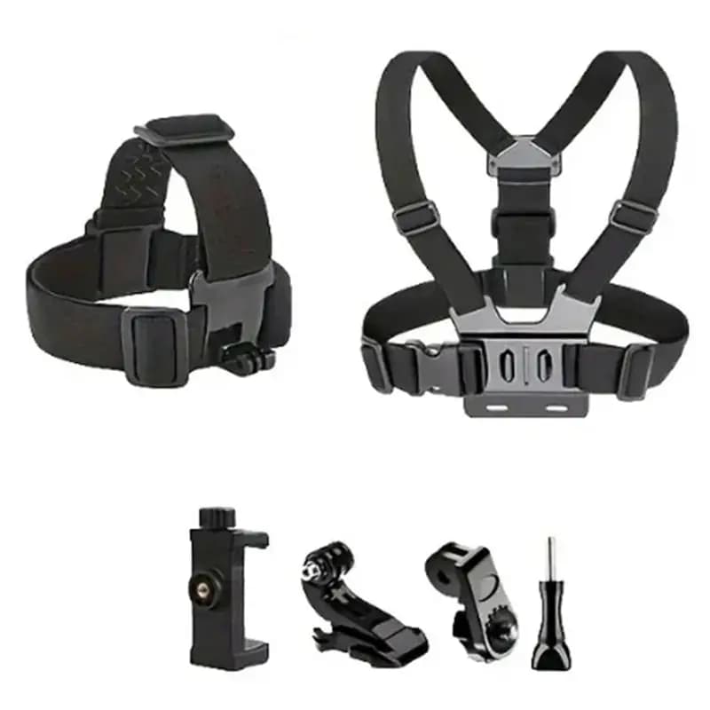 ABKQ-Sports Camera Chest Strap Head Strap Bracket For Visual Shooting For Gopro Phone Osmo Enhanced Stability