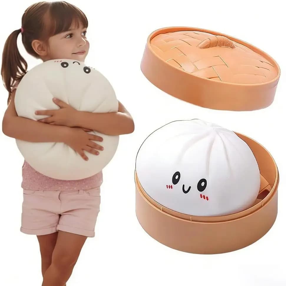 Squishy Gigante a Forma di Raviolo da 25CM: Pallina Antistress Jumbo in Maltosio, Giocattolo Morbido a Lenta Risalita, Fidget Sensoriale per Alleviare l'Ansia