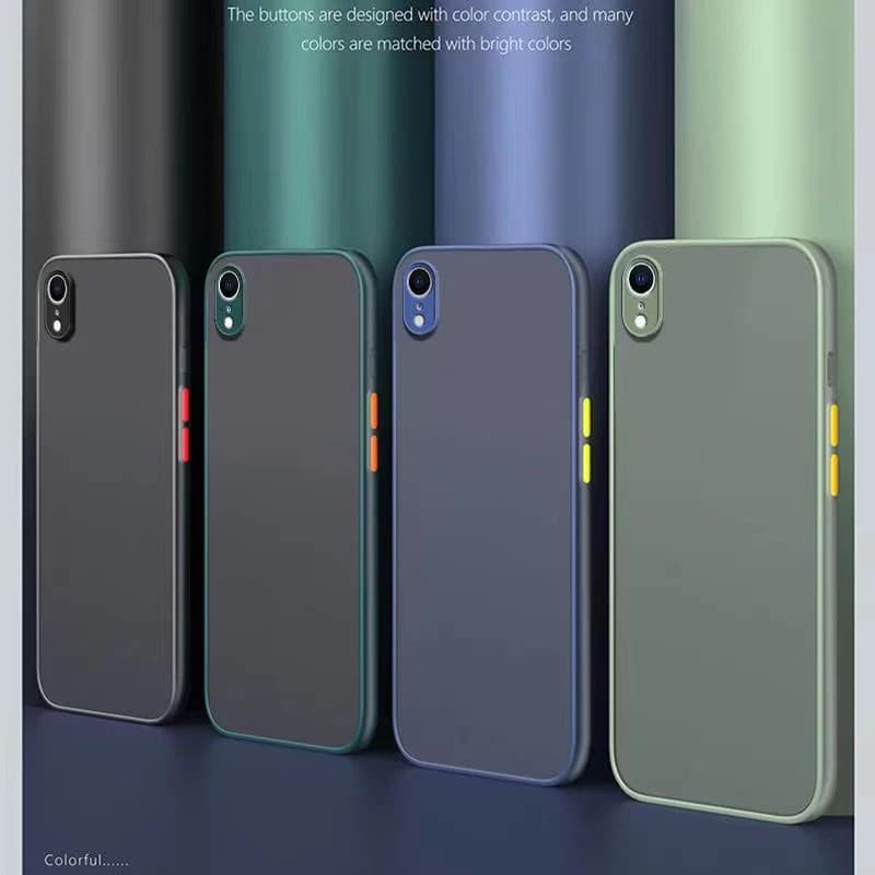 Shockproof Armor Matte Case for iPhone Xs Max XR XS X Silicone Bumper Clear Hard PC Case Capa