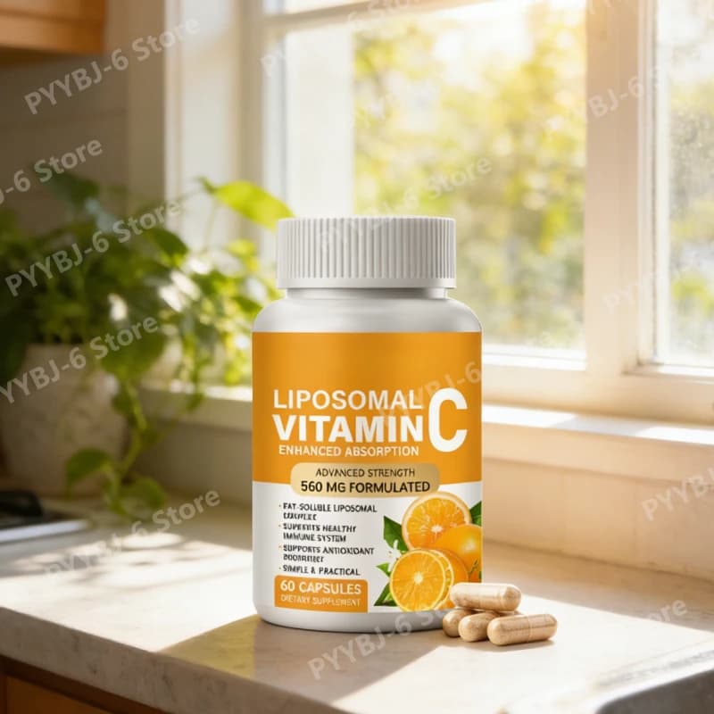 Capsule di Vitamina C Liposomiale 560mg con Zinco e Olio MCT, Integratore Nutrizionale ad Alto Assorbimento, 60 Capsule per Adulti