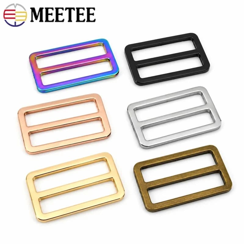 50Pcs 16-50mm Zinc Alloy Tri-Glide Buckles Metal Strap Adjuster Rings for Handbag Backpack Webbing Belt Sewing Hardware Clasps
