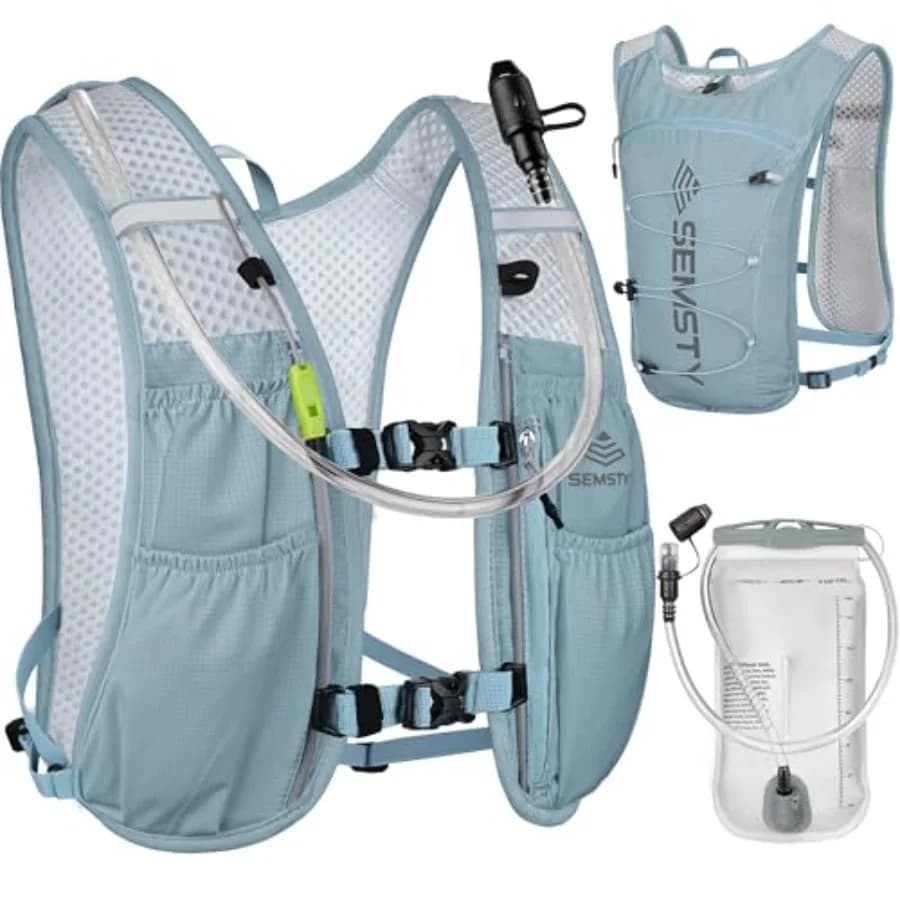Gilet Idratazione per Corsa 5L, Zaino Leggero con Sacca d'Acqua da 1.5L, Ideale per Escursionismo, Corsa e Ciclismo