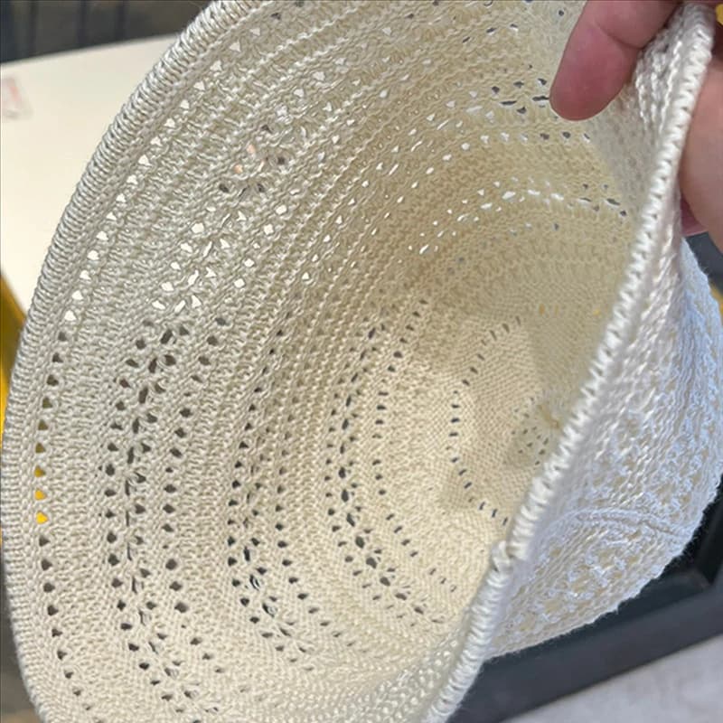 Summer Beach Straw Hat Visor Breathable Chic Bucket Hats Fisherman Caps Hand Weaving Girl Fishing Sun Caps for Women