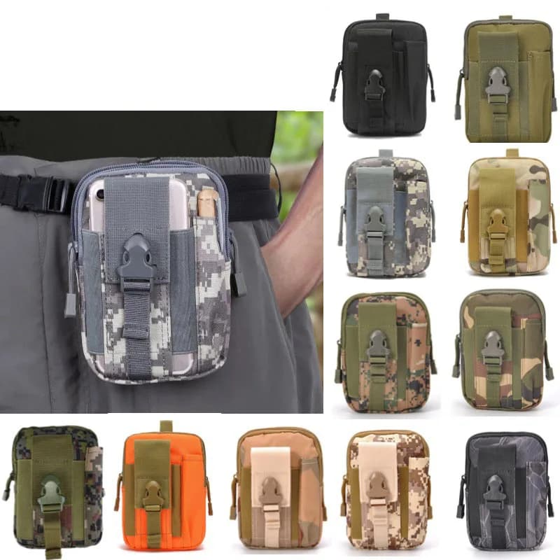Marsupio Tattico di Primo Soccorso per Uomo, Borsa Mimetica Molle per Attività all'Aperto, Ciclismo, Corsa, Campeggio, Caccia, Borsa Multifunzione per Attrezzi e Telefono