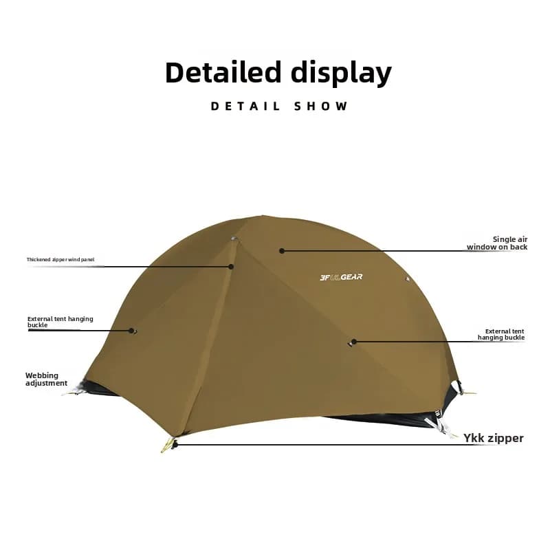 3FULGEAR Floating Cloud 1 Ultralight 296lb Fully Independente per tende per tutte le stagioni Impronta inclusa Zaino impermeabile da 5000 mm