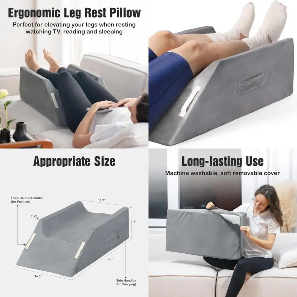 Cuscino in memory foam a doppia cuneo per supporto post-chirurgico per gambe, ginocchia e caviglie, ideale per il recupero, il sonno e la riduzione degli infortuni