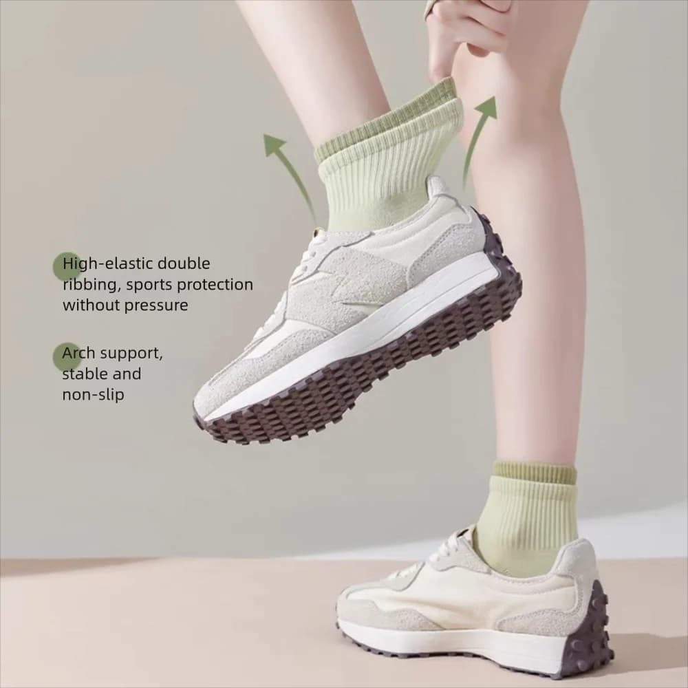 Casual Cotton Pilates Socks Breathable Elastic Sport Socks Harajuku Street Non-Slip Mid Tube Socks