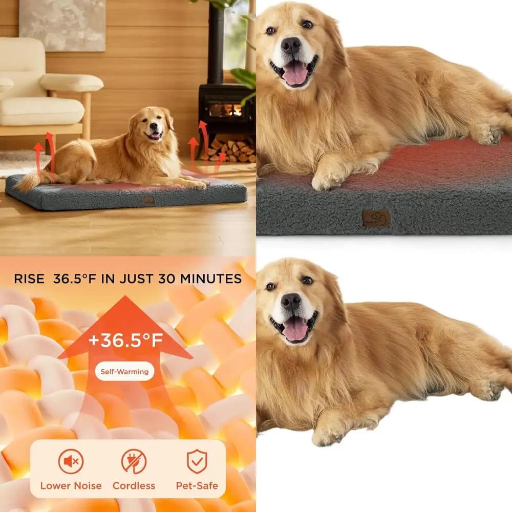 Letto per cani grande ortopedico con copertura rimovibile, adatto per animali domestici fino a 100 libbre (non elettrico)