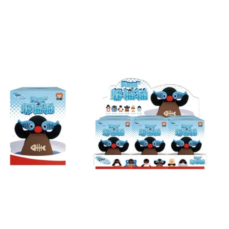 Nuovo Youmai Pingu Hide & Seek, blind box da collezione con simpatico pinguino dei cartoni animati, ideale come ciondolo per borsa, regalo per amici e charm.