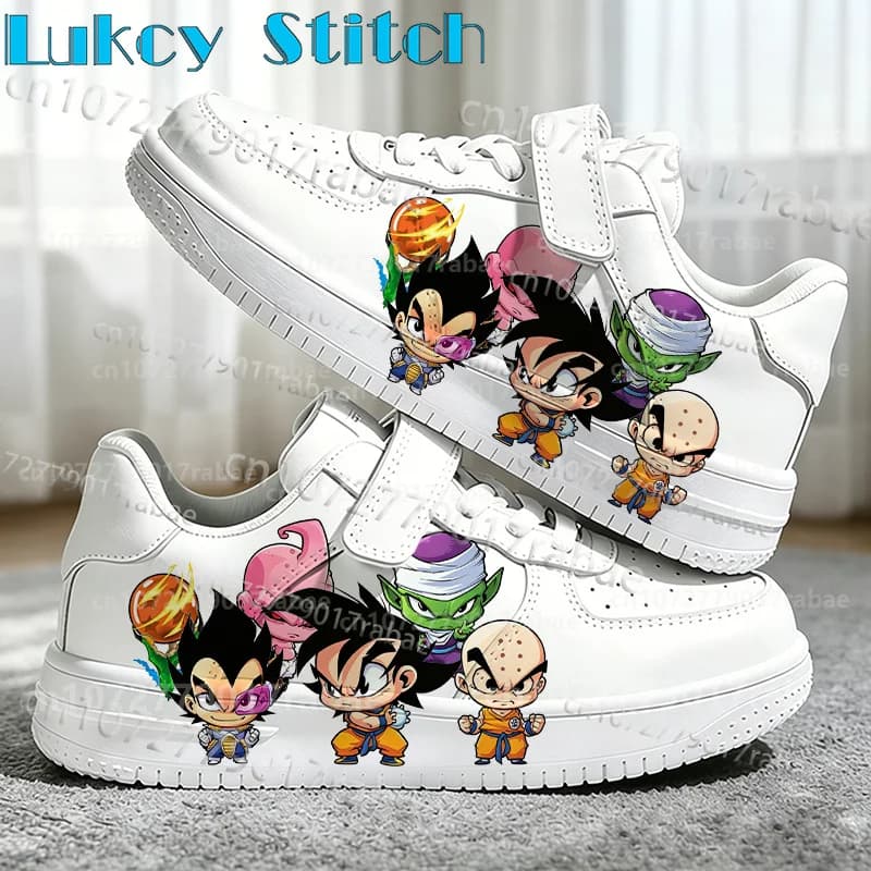 Children Shoes Low Top Sneakers for Boys Girls Cool Dragon Ball 3D Printing Leisure Basketball Shoes Trendy Walking White Shoes