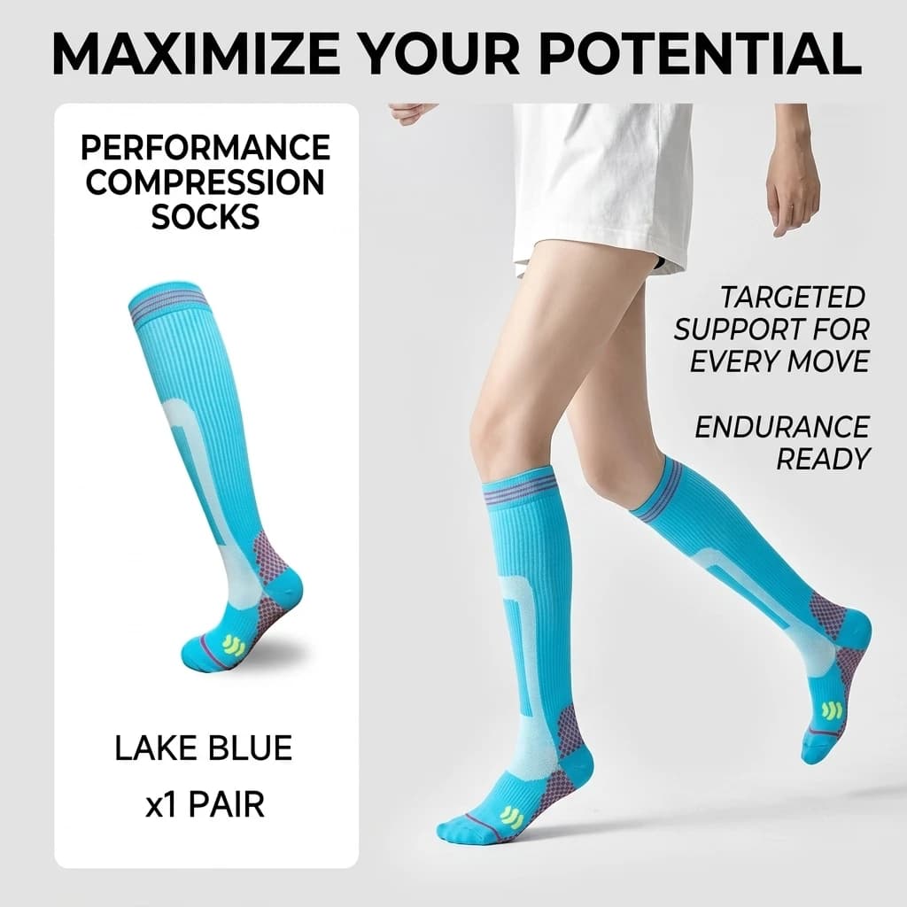 Compression Socks for Sports Running Fitness Jump Rope Men's Women's Elastic Long Towel Basketball Muscle Leg Socks