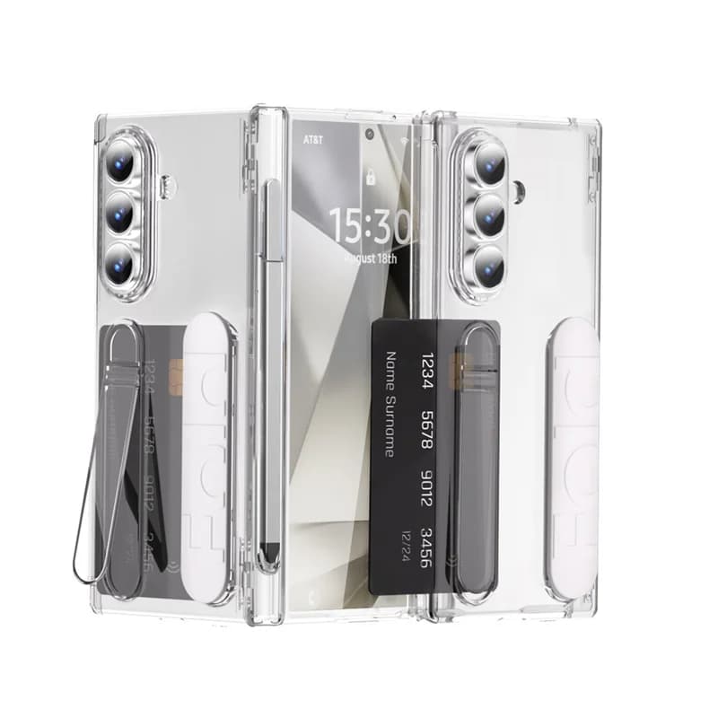 Per Samsung Galaxy Z Fold 7 6 5 4 Supporto per cinturino Cerniera Slot per scheda Custodia per telefono con slot per penna e pellicola protettiva per schermo S Pen