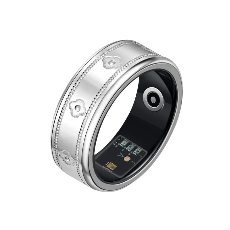 Intelligent Ring with Temperature Sensor, Cardiac Frequency Monitoring, Blood Oxygen, Pressure, Sleep, Counter, Waterproof Sport Ring
