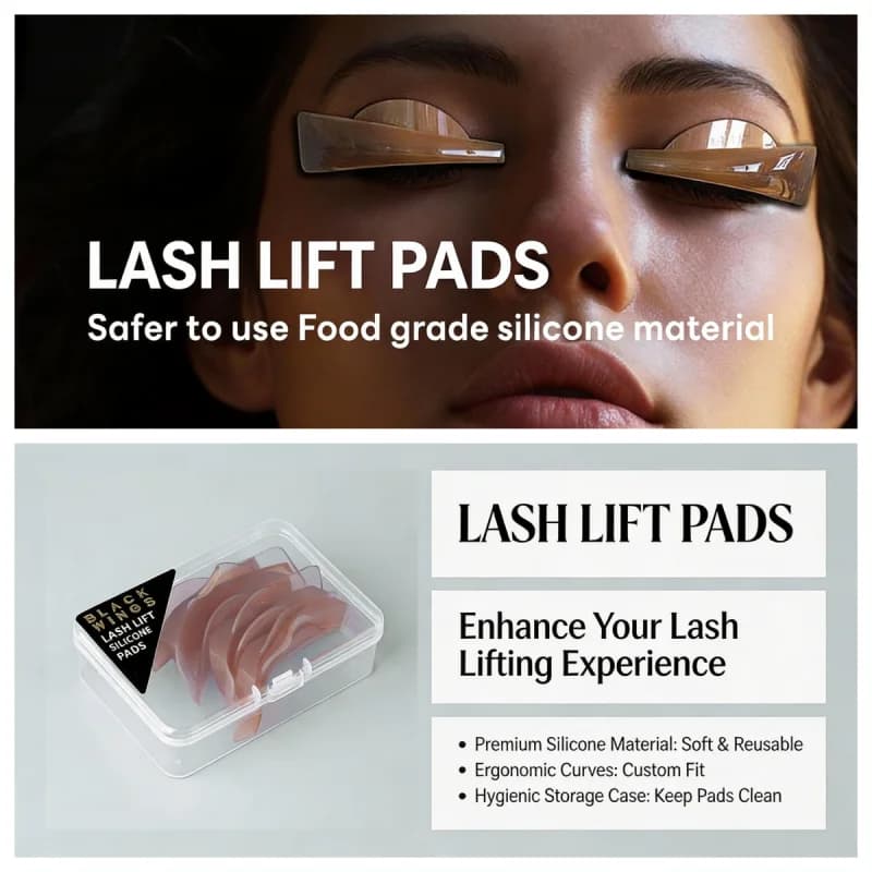 5pairsBlackwings Silicone Eyelashes Permanent Pad Eyelashes Shield Lifting 3D Folder Accessories Applicator Tools