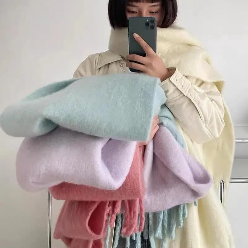 Sciarpe di lusso invernali in cashmere da donna - Pashmina, coperta spessa con lunghe frange per lui e per lei, sciarpe in stile coppia〔CC55〕
