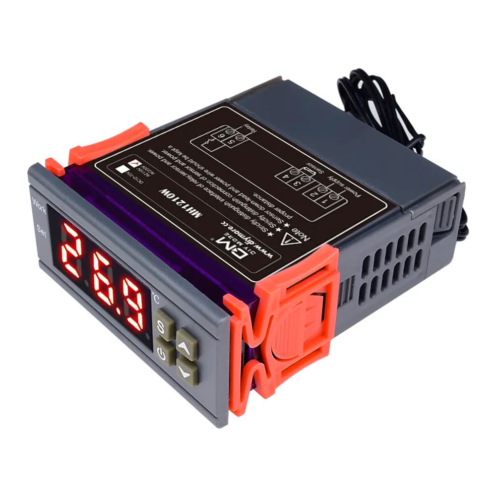 Regolatore di temperatura MH1210W DC12V/24V AC90-250V/AC110-220V Termostato 10A (con sensore) Controllo riscaldamento e raffreddamento