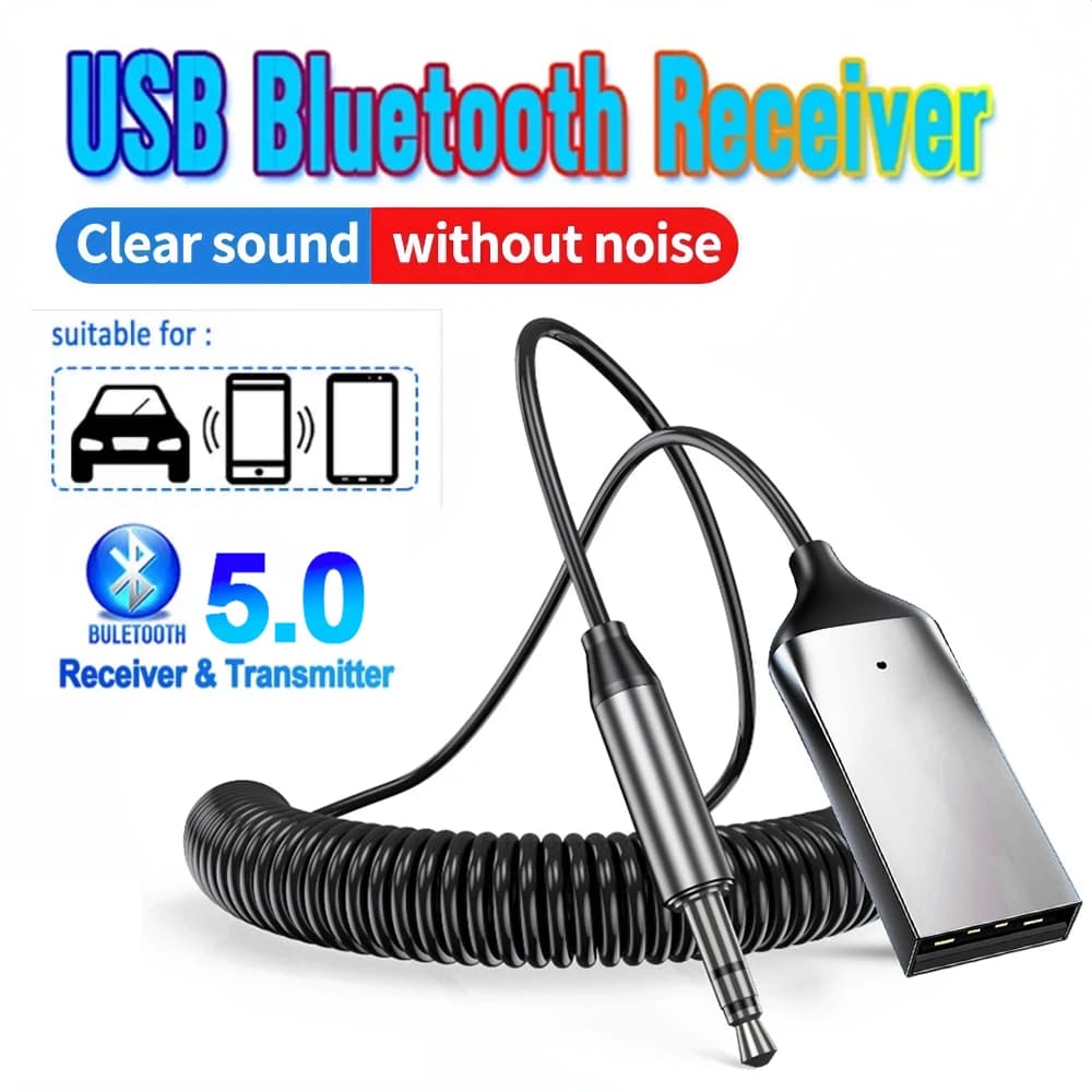 Cavo dongle adattatore per auto Bluetooth AUX per tablet per auto ricevitore Bluetooth 5.0 USB a jack da 3,5 mm altoparlante trasmettitore audio musicale