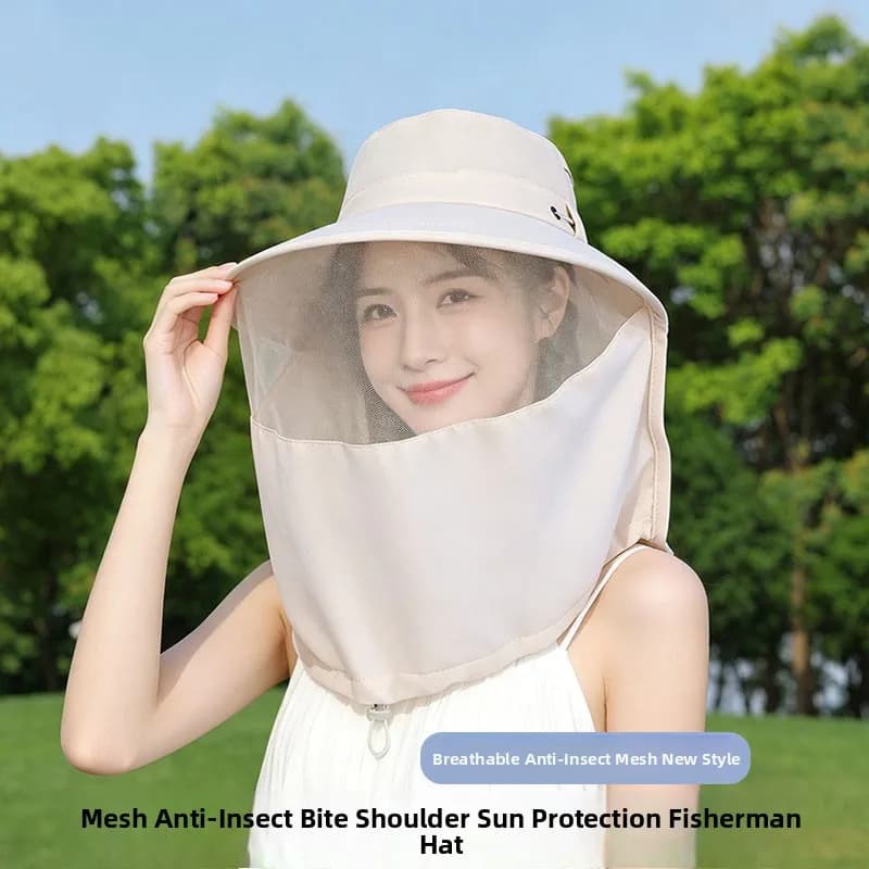 Outdoor Mosquito Proof Hat Unisex Fishing Cap Face Cover Sunscreen Breathable Mesh Mask Night Fishing Insect Proof Beekeeper Hat