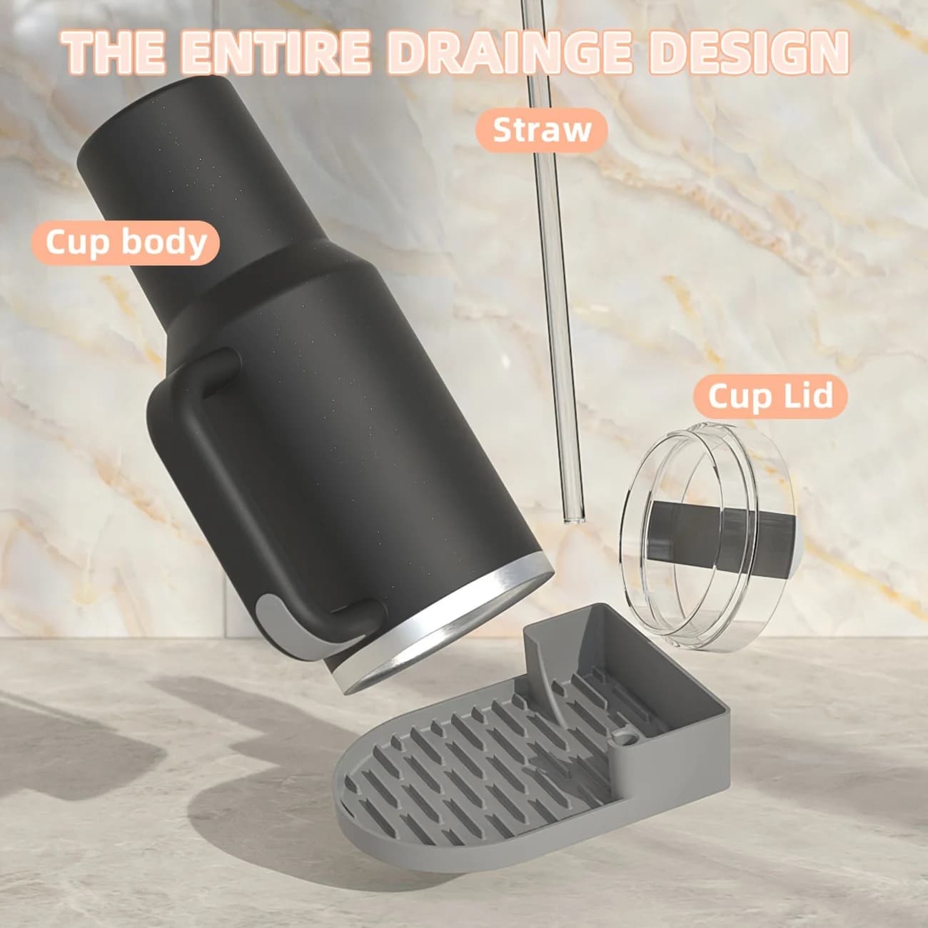 For Stanley Cup Silicone Stendino Water Cup Draining Drying Organizer Exhaust Support Stand Useful Kitchen Supply For Home