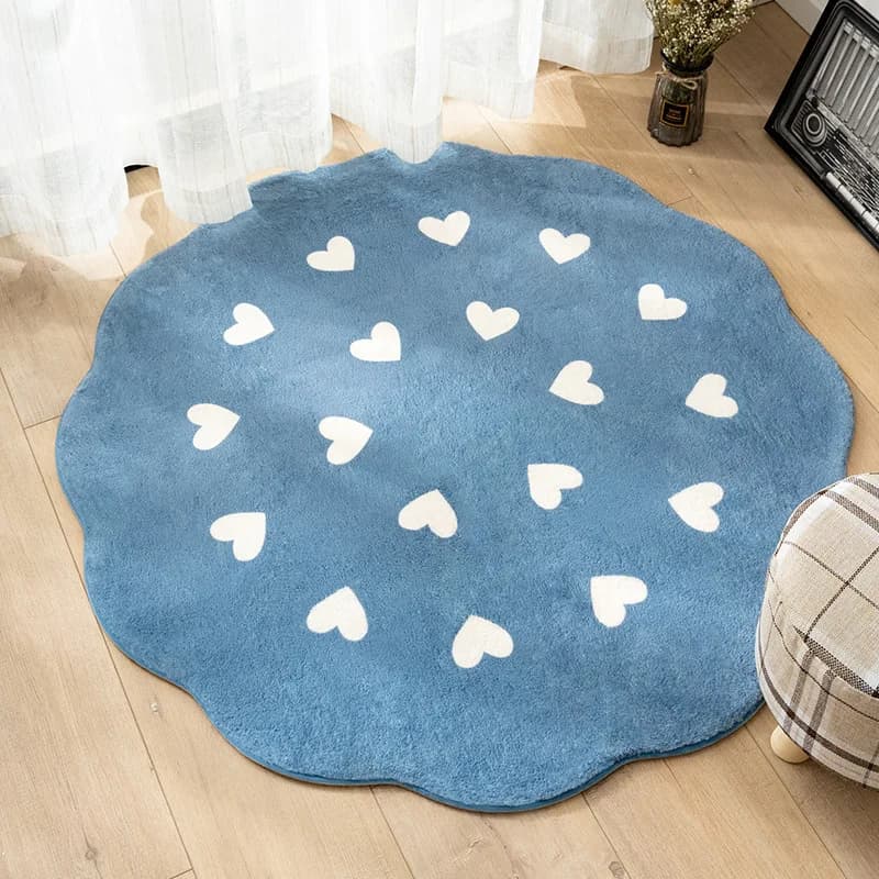 VIKAMA imitazione cashmere a forma di cuore soggiorno tappeto camera da letto comodino tappeto pianoforte sedia sospesa cuscino rotondo decorazione della casa
