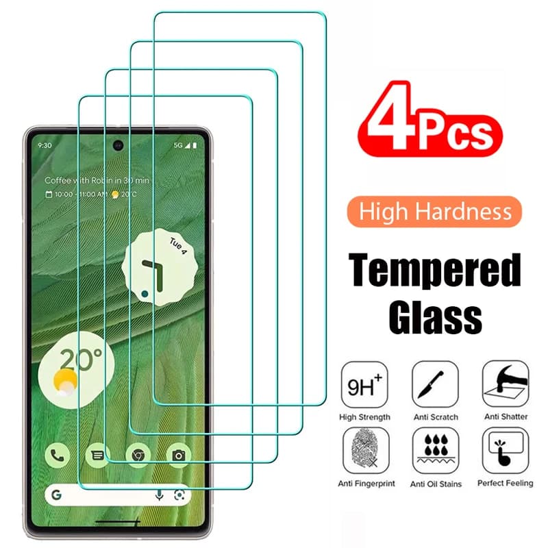 4PCS Tempered Glass for Google Pixel 9 10 8 Pro 9A 8A 7 7A Protective Transparent Screen Protector Film Glass
