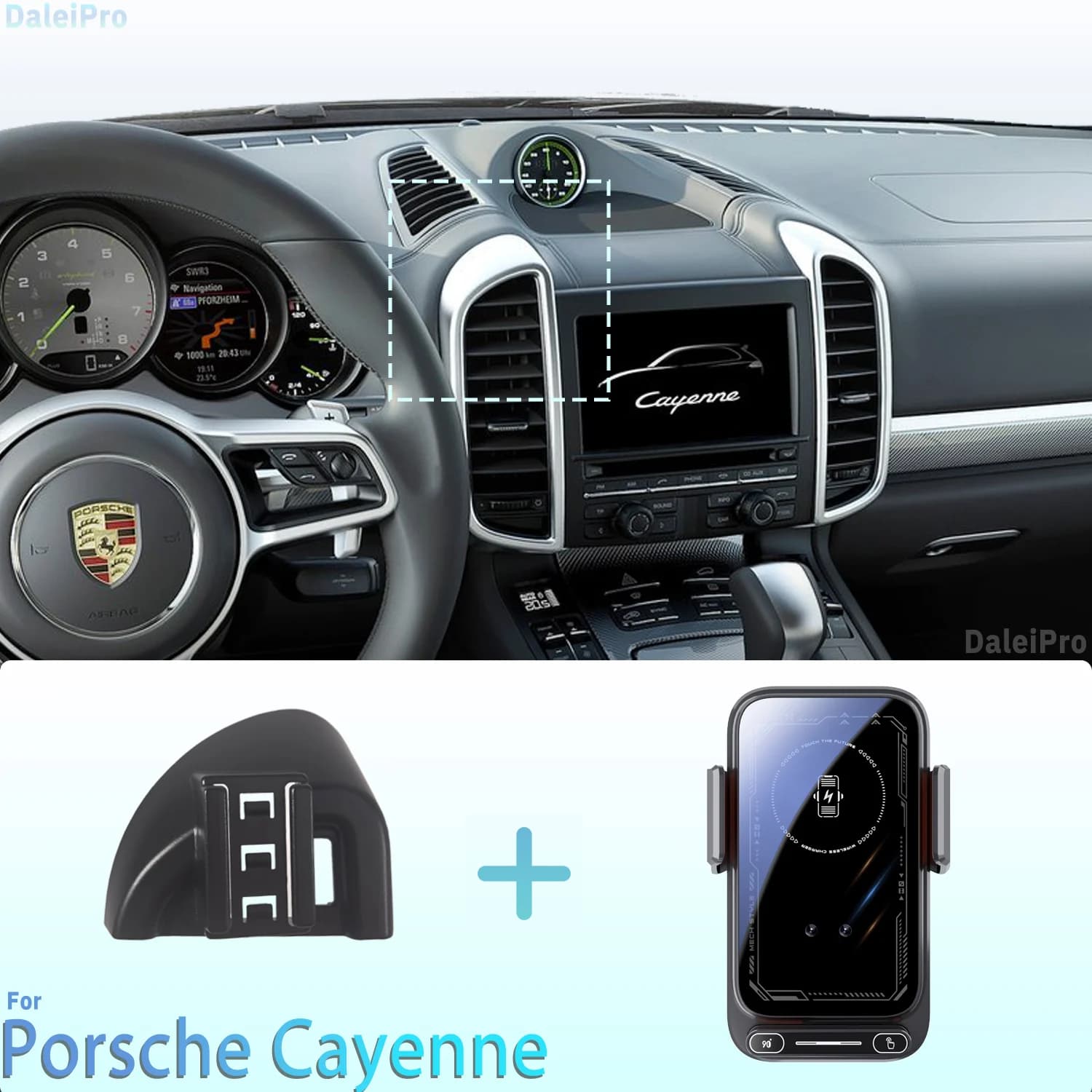 Designed for Porsche Cayenne 2010-2014 2015 Phone Support Car Magnetic Support Intelligent Detection Wireless Charging Release One-touch Qi