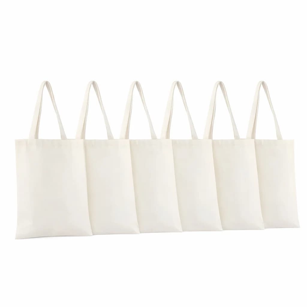 Borse tote vuote per sublimazione a caldo, 6 pezzi di borse tote riutilizzabili fai da te per progetti di trasferimento in vinile