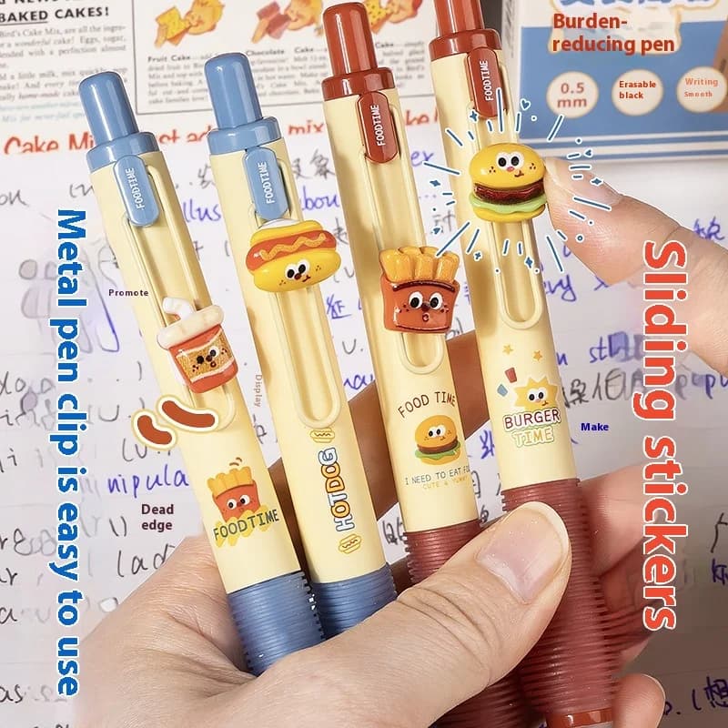 Ritorno a scuola 4 pz/set Penna Gel Cancellabile Asciugatura Rapida 0.5mm Nero/Blu Penna A Inchiostro Liscio Studente di Cancelleria Forniture Per Ufficio Regali