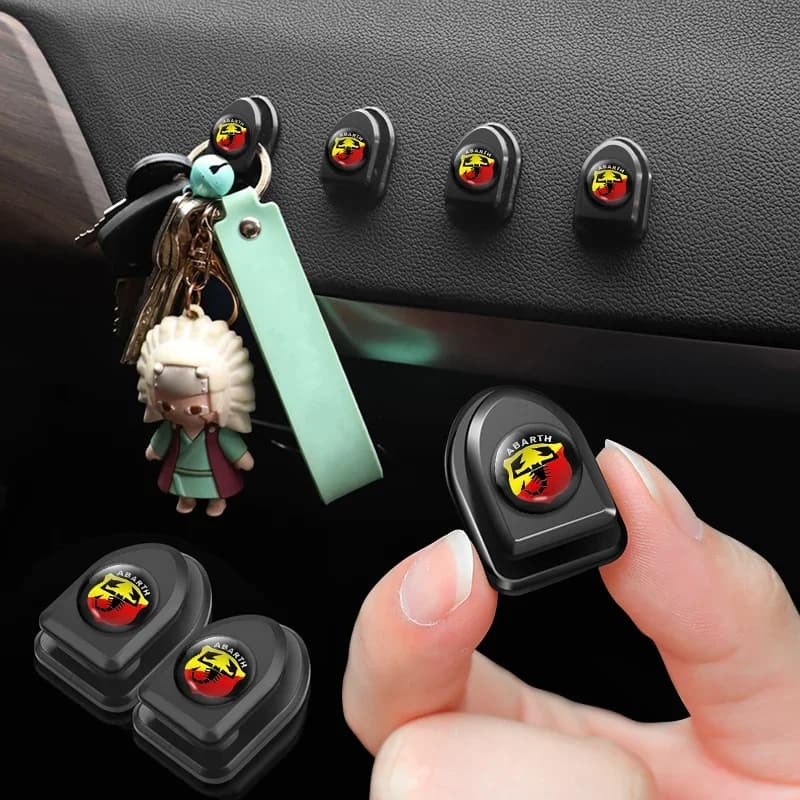 Cavo USB per auto Cavo per auricolari Portachiavi Gancio autoadesivo da parete appiccicoso per Abarth- 500 595 1100 Stilo Ducato Palio Punto