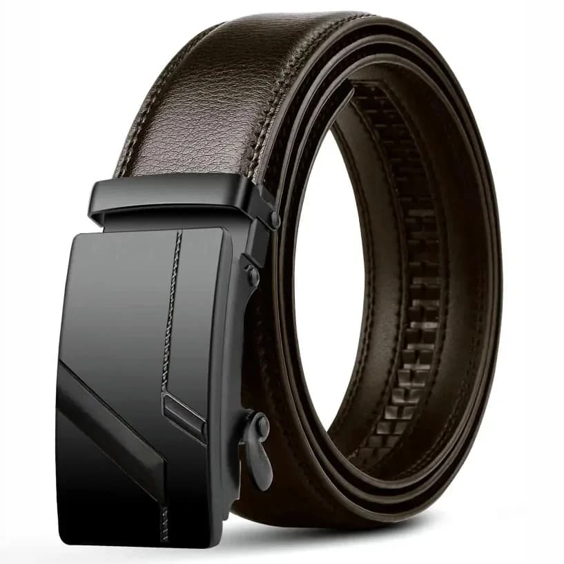 Men's Fashionable Automatic Buckle Belt Men's Famous Brand Work Belt Men's Waist Straps PU Leather Belts Men's Black Male jeans