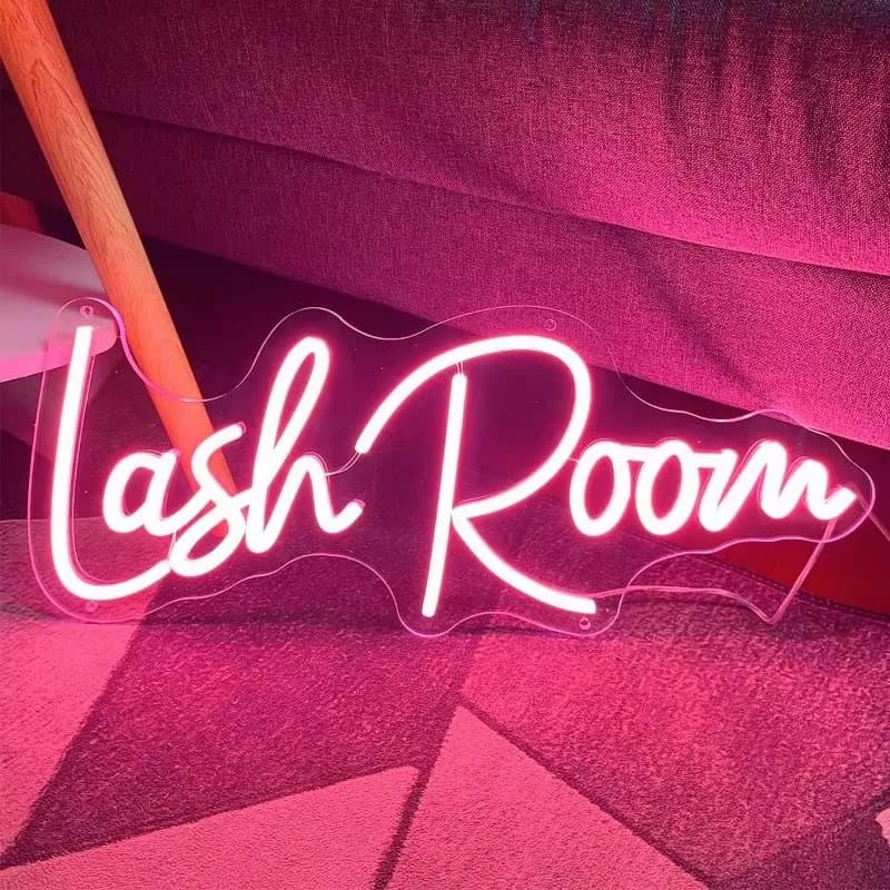 Insegna al neon per ciglia Luce al neon a LED per salone di bellezza Sopracciglia per unghie Lashed Salon Studio Decorazione da parete a LED per insegne aziendali USB