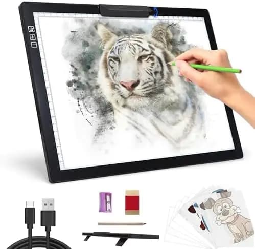 Tavoletta Luminosa Ricaricabile A4 - Tavolo Luminoso Dimmerabile a 6 Livelli per Vinile, Diamond Art e Altro