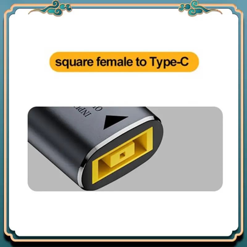 (Nuovo) Caricatore per laptop con spina quadrata CC da 140 W a 5 V 9 V 20 V USB C PD Convertitore adattatore di alimentazione Cavo di ricarica veloce per Lenovo
