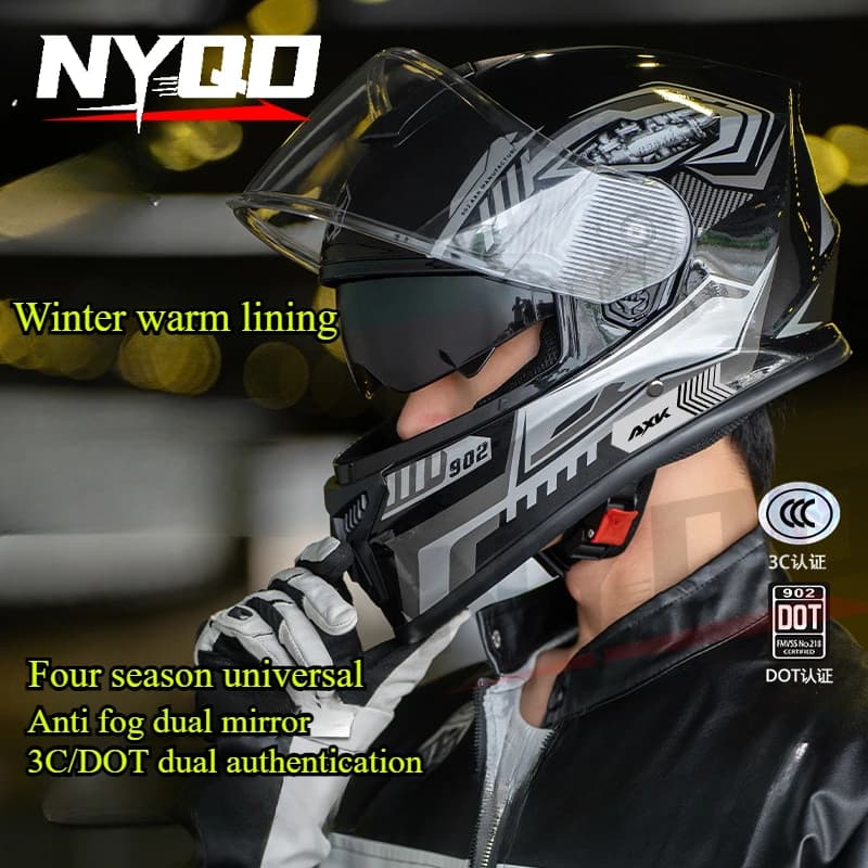 Dot certified motorcyclist helmet for men winter hot bike riding season for women safety helmet for motorcycle safety guarantee