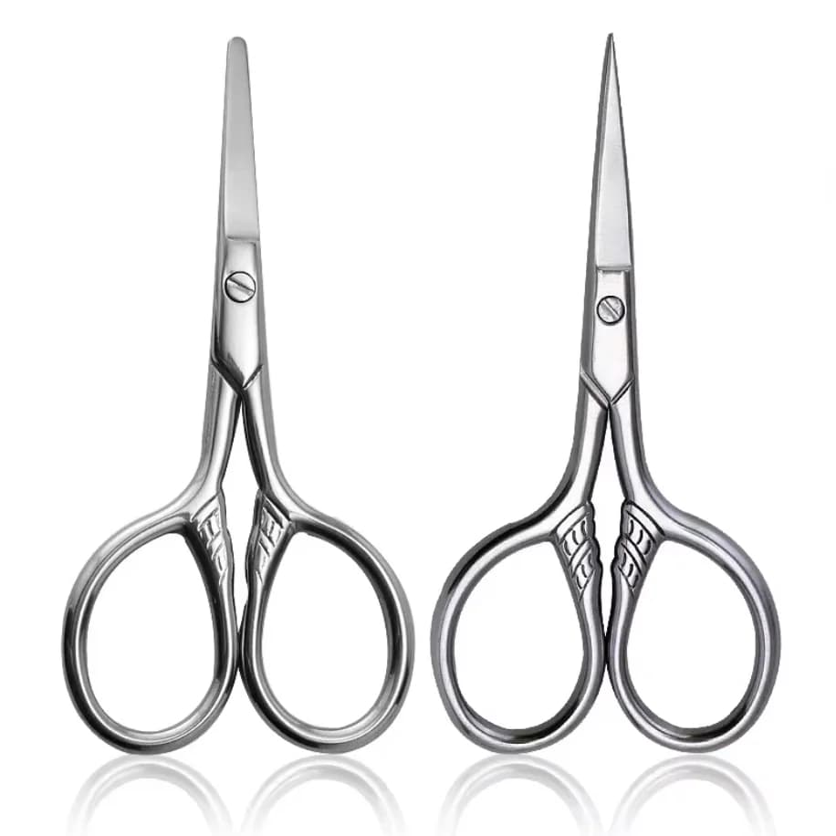 Stainless Steel Makeup Grooming Scissors Small Precision Tool for Eyebrows Manicure Nail Care Beard Mustache Nose Hair Trimmer
