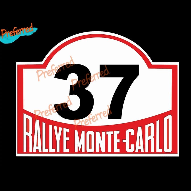 Classic Exterior Vinyl Decal Nostalgic Monte Carlo Rally Vintage Mini Number 37 High Quality KK Vinyl Cover Scratches Waterproof