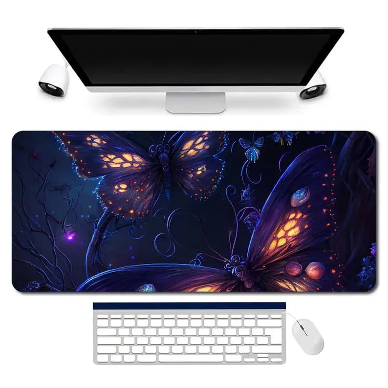 Tappetino da scrivania Dark Butterfly, tappetino per mouse da gioco antiscivolo e impermeabile, tappetino decorativo per scrivania da ufficio e da gioco, regalo perfetto per gli amici.