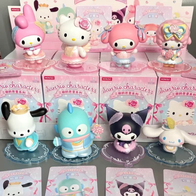 In Stock Genuine Ballet Series Blind Box Figures Half Mermaid Kuromi My Melody Cute Doll Desktop Decoration Holiday Surprise Gif