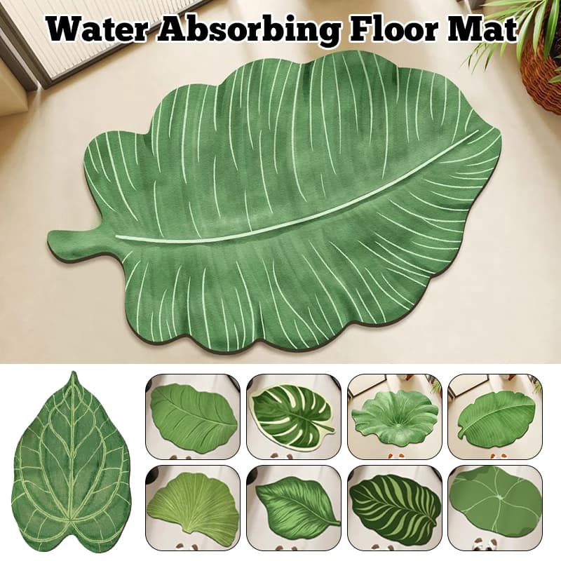 NUOVO Tappetino da bagno a forma di foglia verde antiscivolo assorbente fango diatomea pavimento del bagno tappetini tappetini WC doccia pad porta d'ingresso tappetino