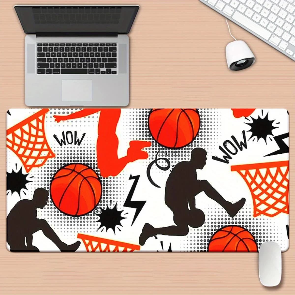 Basketball Print Large Mouse Pad Multifunctional Gaming Keyboard Desk Mat Home Office Gift