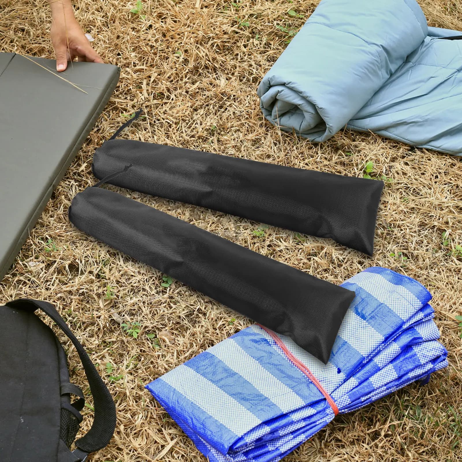 5Pcs Tent Rod Bag Outdoor Portable Wear-Resistant Storage Pouch for Fishing Trekking Poles Camping Supplies Storage Bag