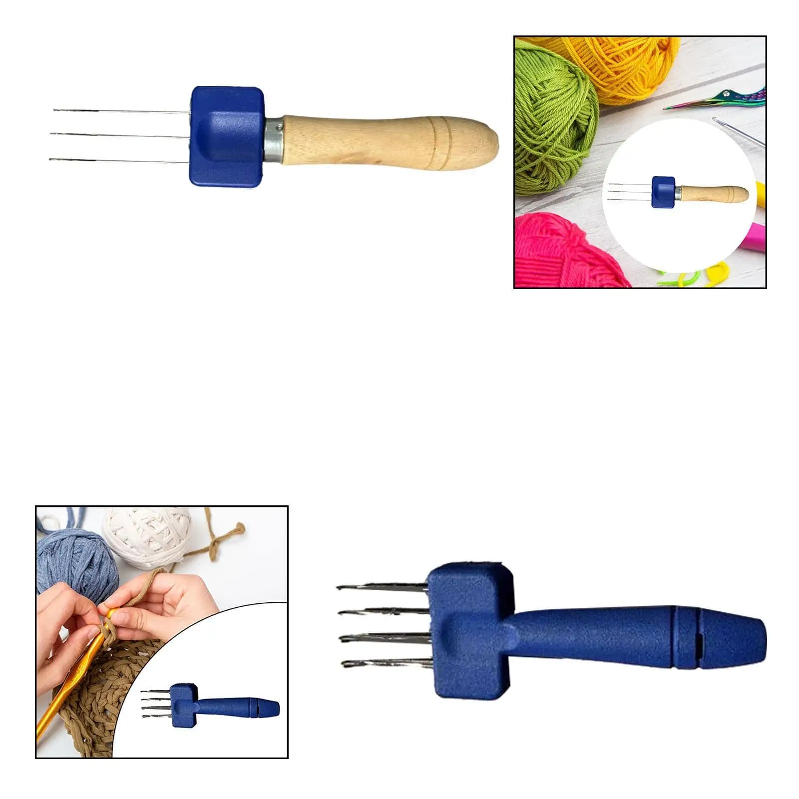 Kit di Uncinetti con Cordino in Legno per Lavori a Maglia, Bordature, Artigianato, Tessitura Fai-da-Te e Progetti Portatili