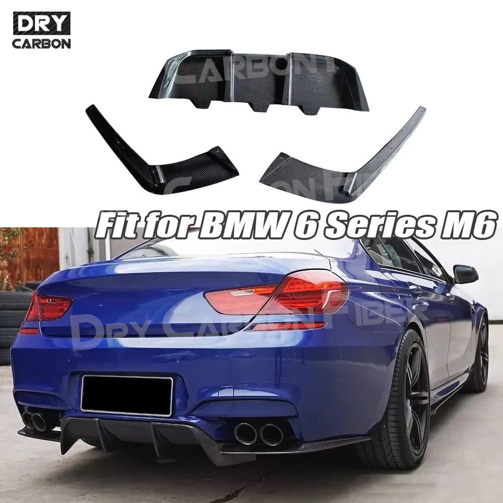 Carbon Fiber Rear Bumper Lip Diffuser Spoiler Rear Splitters for BMW 6 Series F06 F12 F13 M6 2013 2014 2015 2016 Parts