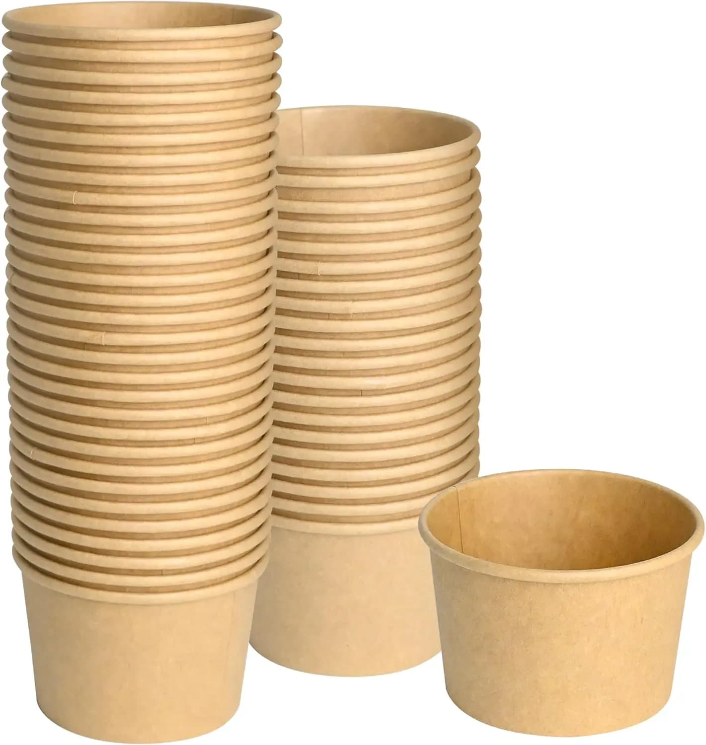 50 bicchieri di carta usa e getta da 8oz per gelato, ciotole per dessert per alimenti caldi o freddi, contenitori per snack, sundae, yogurt, zuppe