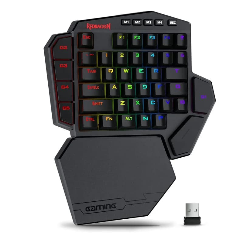 Redragon K585 PRO Wireless 42 tasti tastiera di supporto per polso da gioco meccanica con una sola mano a 3 modalità intercambiabile